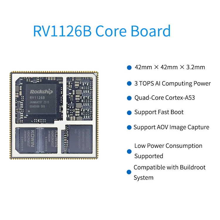 Rockchip RV1126B SOM Stamp Hole Core Board